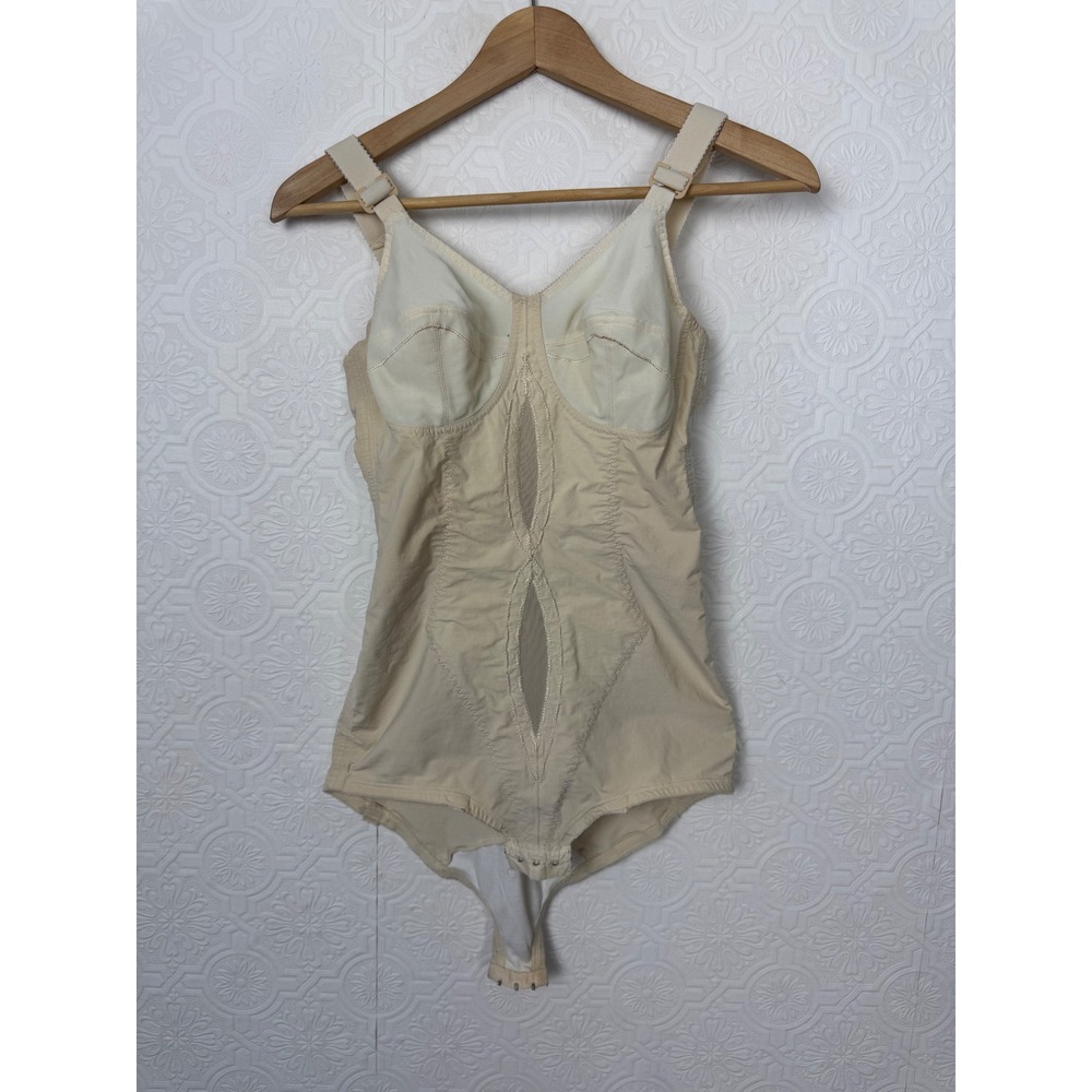 Vintage Girdle 50s Body Shaper Thick Paneling Beige Lingerie Retro Open Bottom
